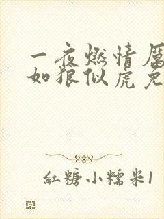 一夜燃情厉先生如狼似虎免费阅读