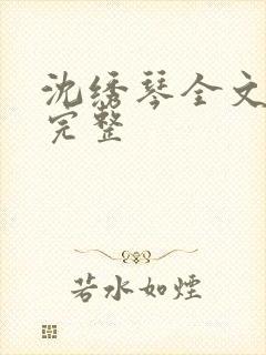 沈绣琴全文阅读完整