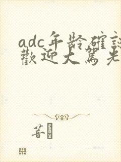 adc年龄确认欢迎大驾光临小说封面