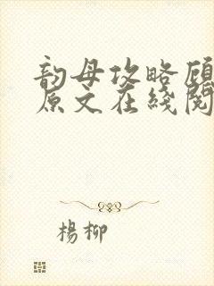 韵母攻略顾小暖原文在线阅读封面