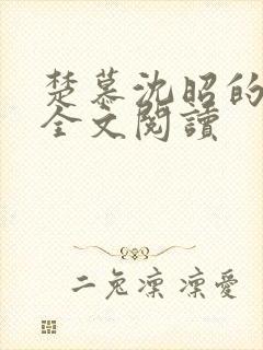 楚慕沈昭的小说全文阅读封面