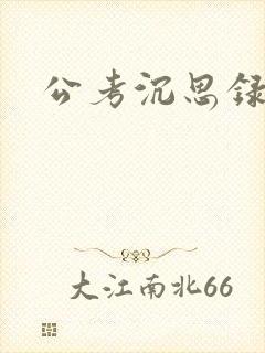 公考沉思录