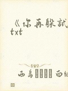 《你再躲试试》txt封面