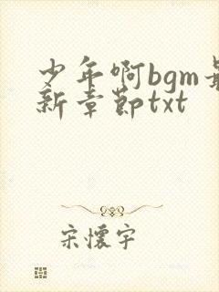少年啊bgm最新章节txt