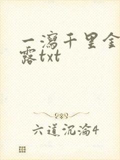 一泻千里金银花露txt