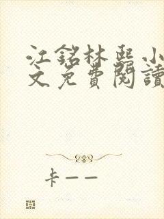 江铭林熙小说全文免费阅读