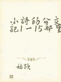 小诗的公交车日记1一15哪里能看