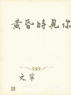 黄昏时见你
