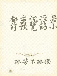 都市沉浮最快超前预览的小说3030