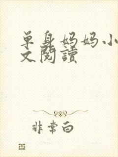 单身妈妈小说全文阅读封面