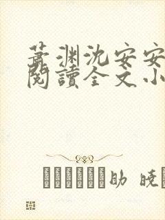 萧渊沈安安免费阅读全文小说