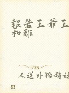 报告王爷王妃要和离