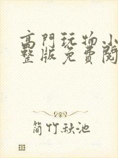 高门玩物小说完整版免费阅读封面