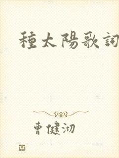 种太阳歌词封面
