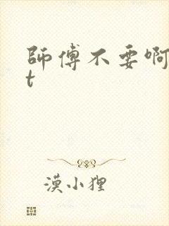 师傅不要啊txt封面