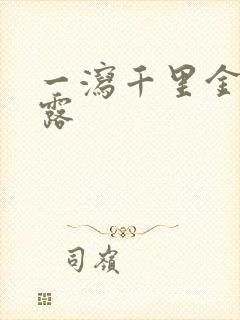 一泻千里金银花露封面