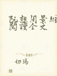 阮想周景维免费阅读全文