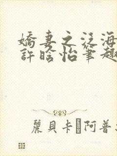 娇妻之泛海之舟许晗怡笔趣阁