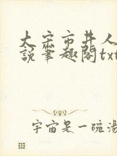 大宋市井人家小说笔趣阁txt