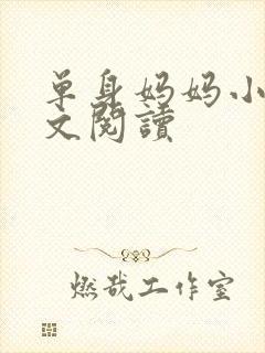 单身妈妈小说全文阅读封面
