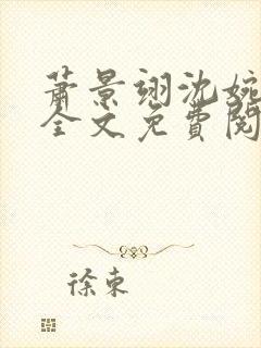 萧景翊沈婉小说全文免费阅读