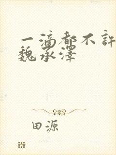 一滴都不许漏 魏承泽封面