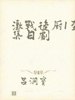 激战后厨1至5集日剧封面