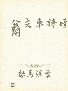 公交车诗晴笔趣阁封面