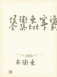 侯卫东官场笔记全集txt下载