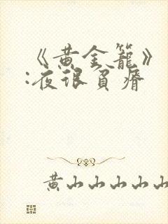 《黄金笼》作者:夜很贫瘠封面