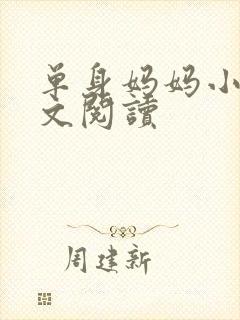 单身妈妈小说全文阅读封面