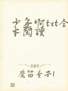 少年啊txt全本阅读封面