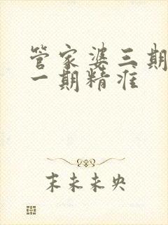 管家婆三期必开一期精准封面