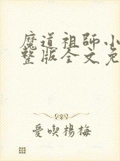 魔道祖师小说完整版全文免费阅读下载封面