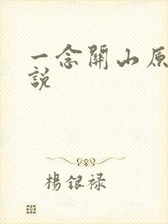 一念关山原著小说封面