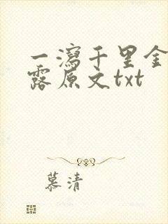 一泻千里金银花露原文txt