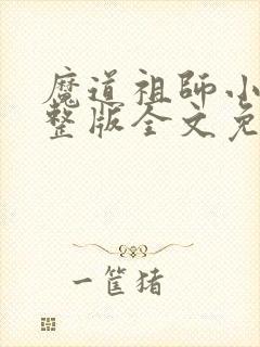 魔道祖师小说完整版全文免费阅读下载
