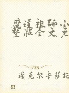 魔道祖师小说完整版全文免费阅读下载