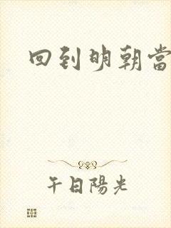 回到明朝当太子