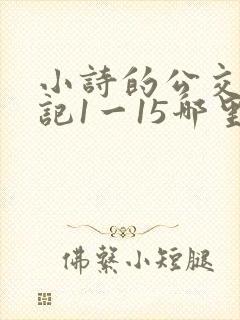 小诗的公交车日记1一15哪里能看封面