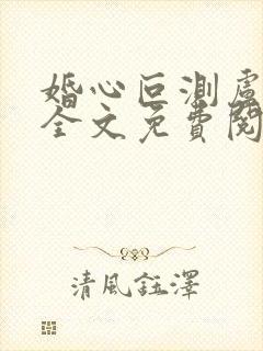 婚心叵测卢丹妮全文免费阅读小说封面