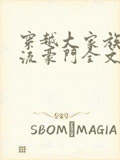 穿越大家族之风流豪门全文阅读