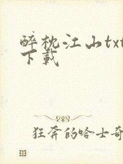 醉枕江山txt下载封面