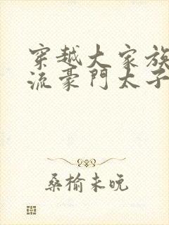 穿越大家族之风流豪门太子爷