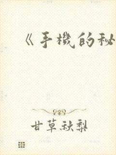 《手机的秘密》封面