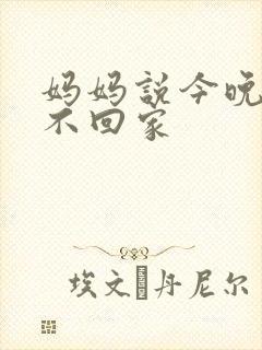 妈妈说今晚爸爸不回家封面