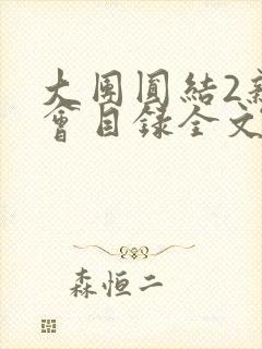 大团圆结2亲情会目录全文阅读视频