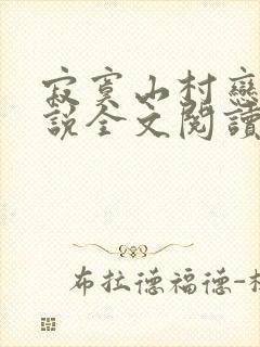 寂寞山村恋上小说全文阅读封面