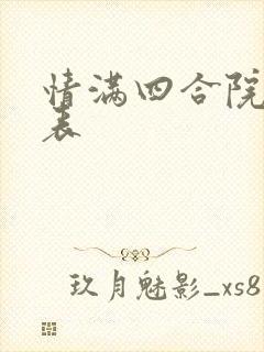 情满四合院演员表封面