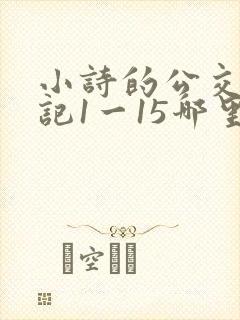 小诗的公交车日记1一15哪里能看